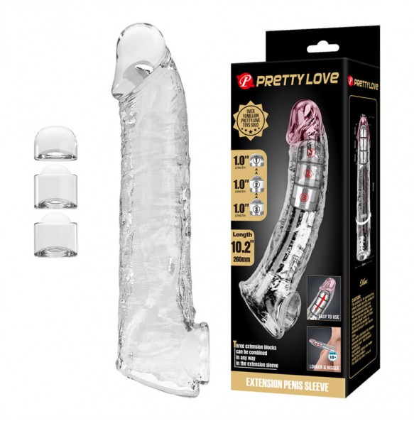 PRETTY LOVE - Celarus Extension Penis Sleeve (Transparent)